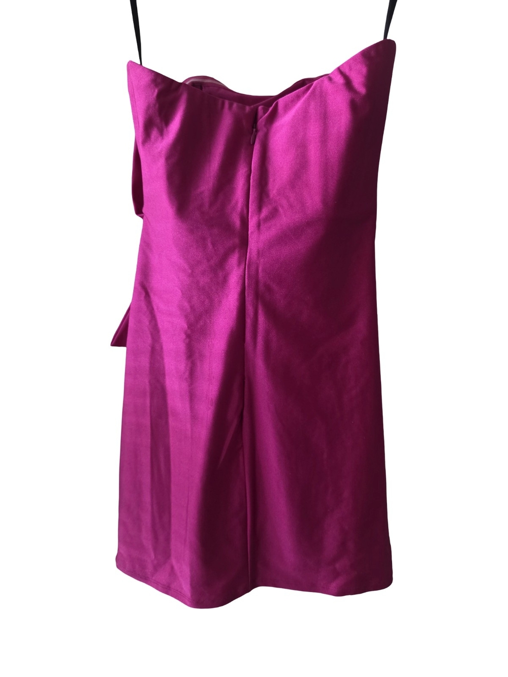 Michael Costello Strapless Magenta Mini Dress with Side Tie - Picture 5 of 6